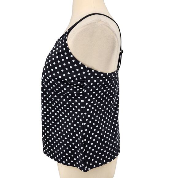 Lands’ End Polka Dot Tankini Top – Size 20W - Beach Swim Vacation - Picture 5 of 7